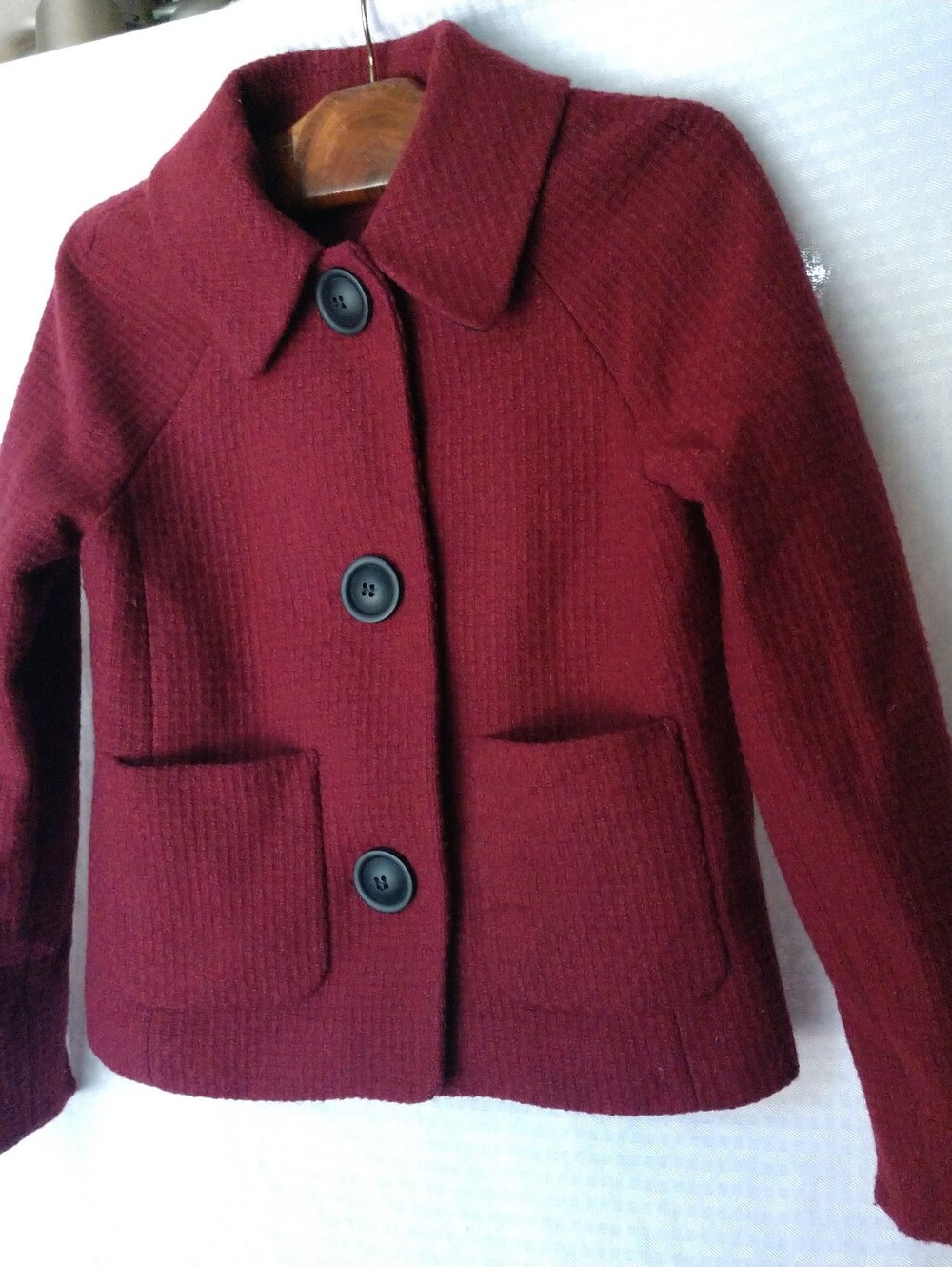 Boden Blazer Burgundy Heavyweight Warm Size 4P 4 Petite Chest 34" - Picture 10 of 10